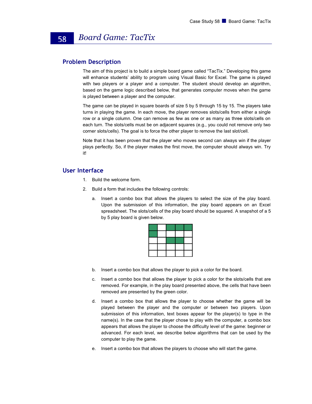 Board Game: Tactix