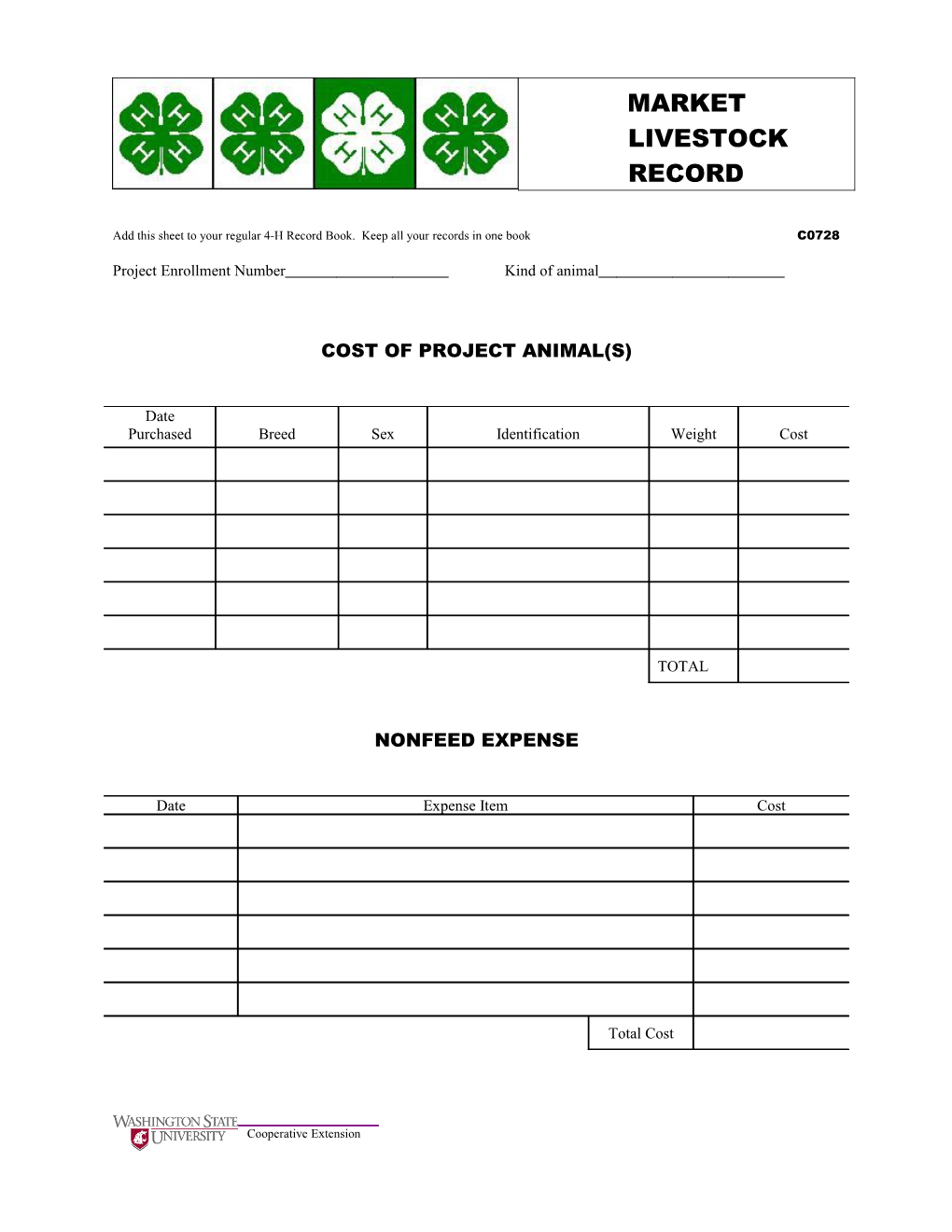 Market Livestock Record