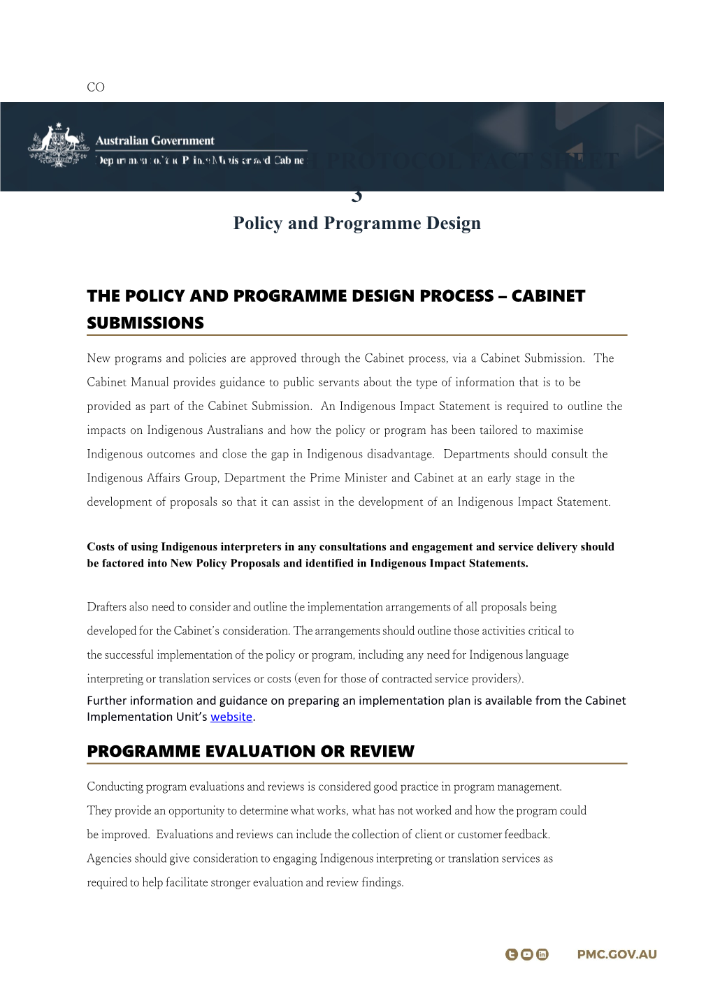 Commonwealth Protocol Fact Sheet 3: Policy and Programme Design