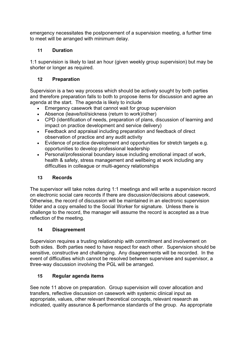 Appendix a Example Supervision Agreement for Social Workers