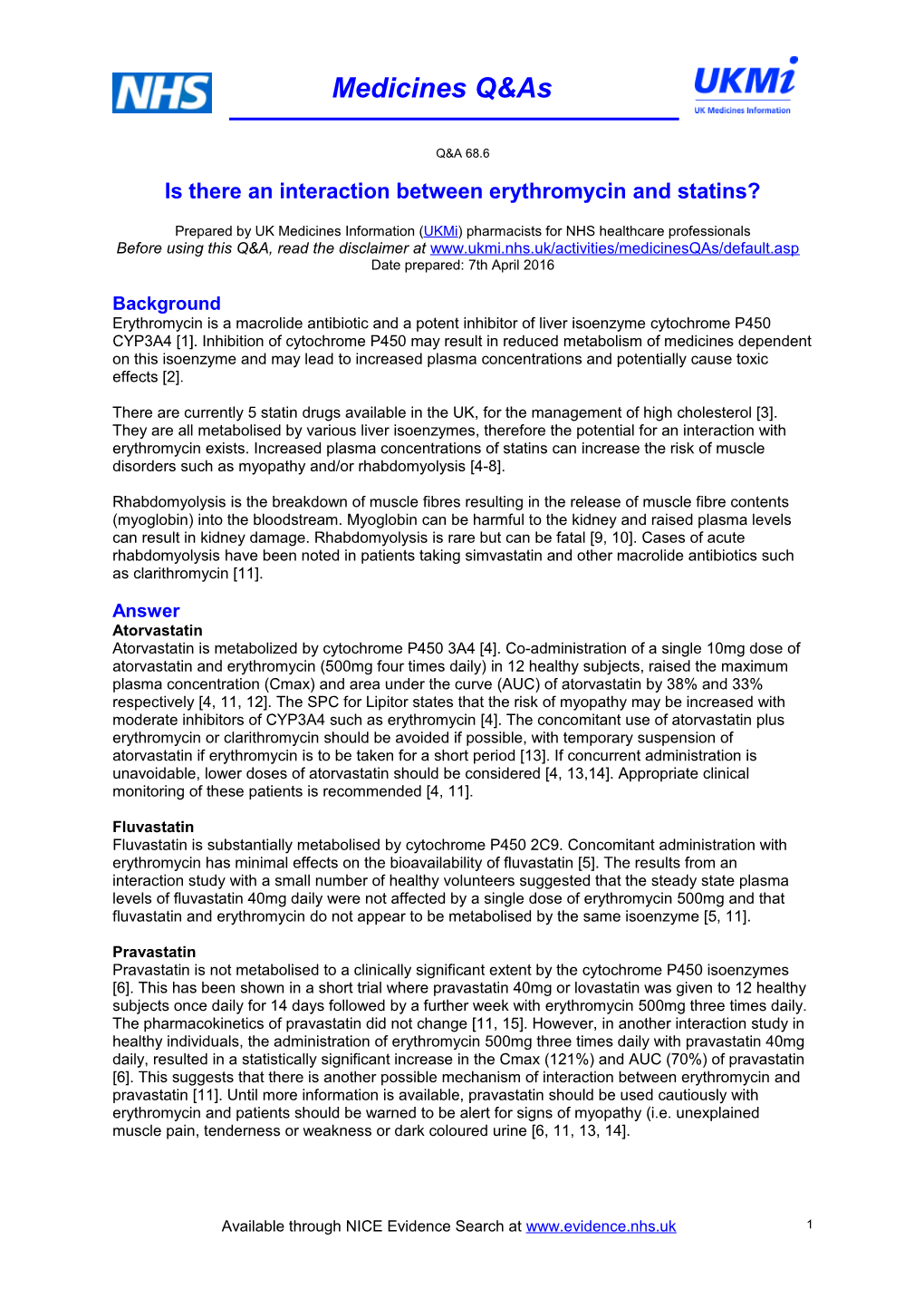 Is There an Interaction Between Erythromycin and Statins?