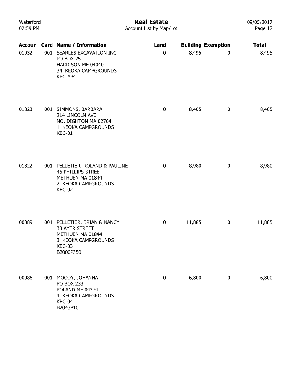 02:59 Pmaccount List by Map/Lotpage 17