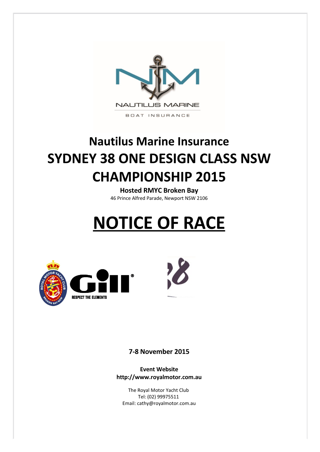 Sydney 38 One Design Class Nsw Championship 2015