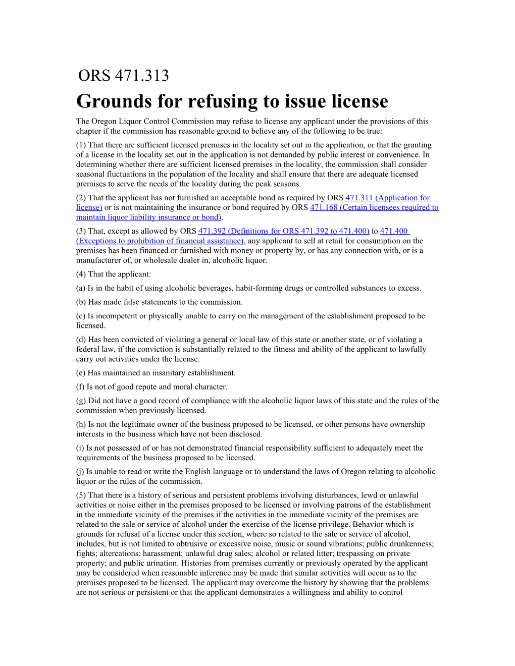 Grounds for Refusing to Issue License