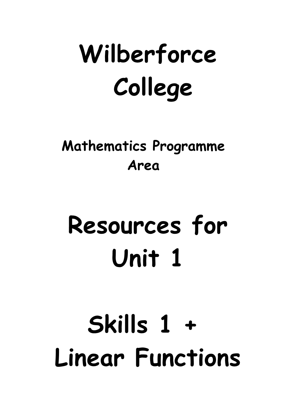 Mathematics Programme Area