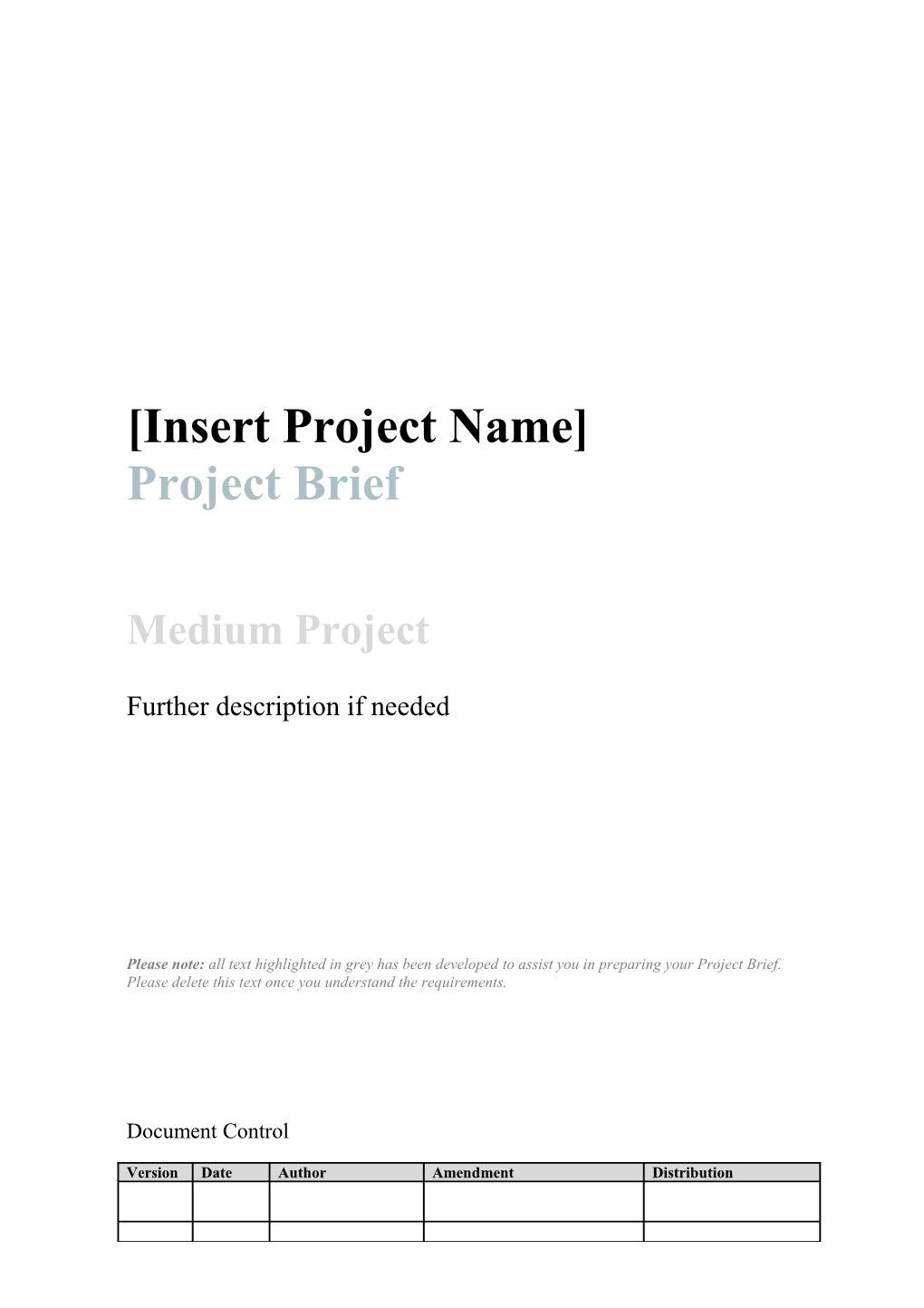Project Brief Template Medium Project
