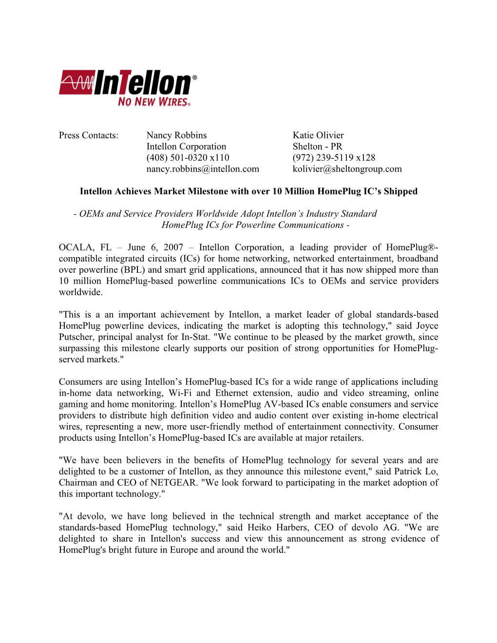 INTELLON Corporation Raises $18