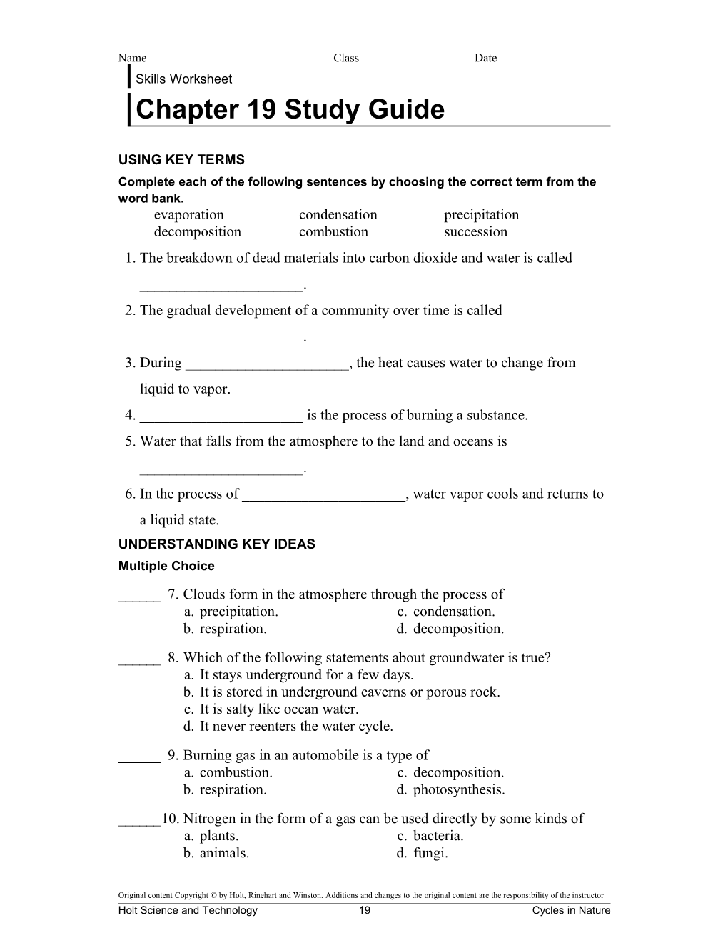 Chapter 19 Study Guide