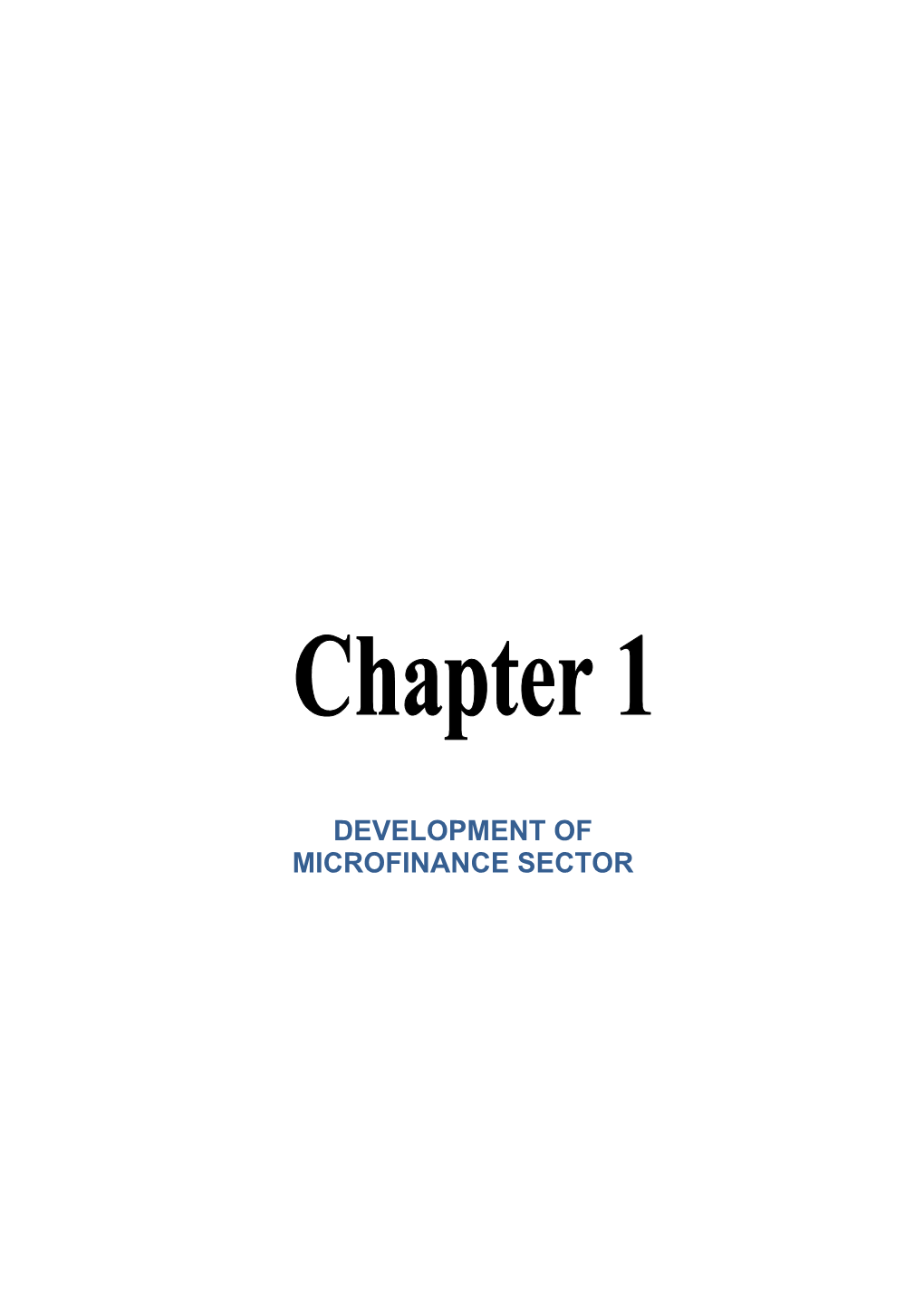 Microfinance Sector
