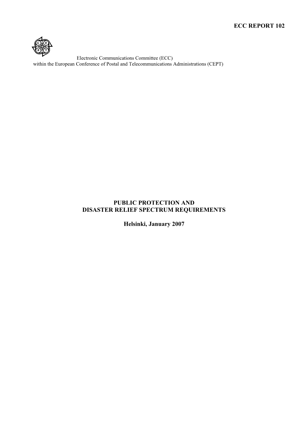 Draft ECC Report on PPDR