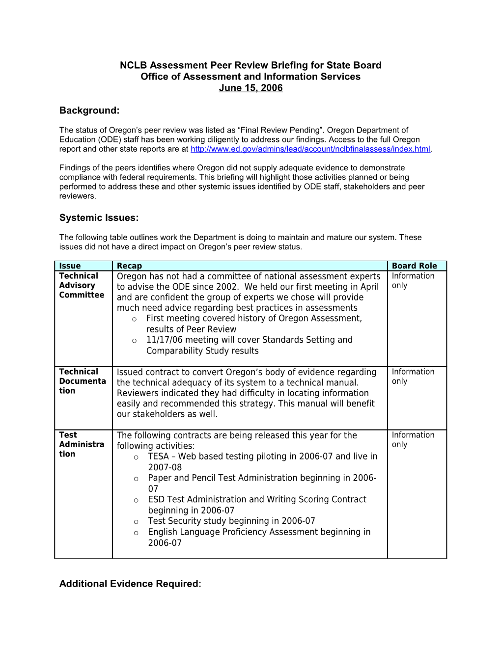 Peer Review Guidance Briefing