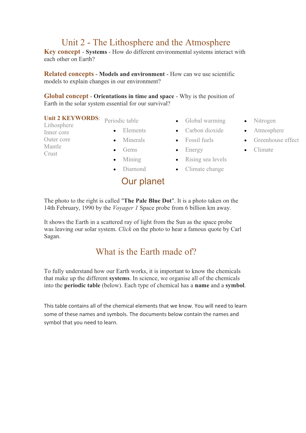 Unit 2 - the Lithosphere and the Atmosphere