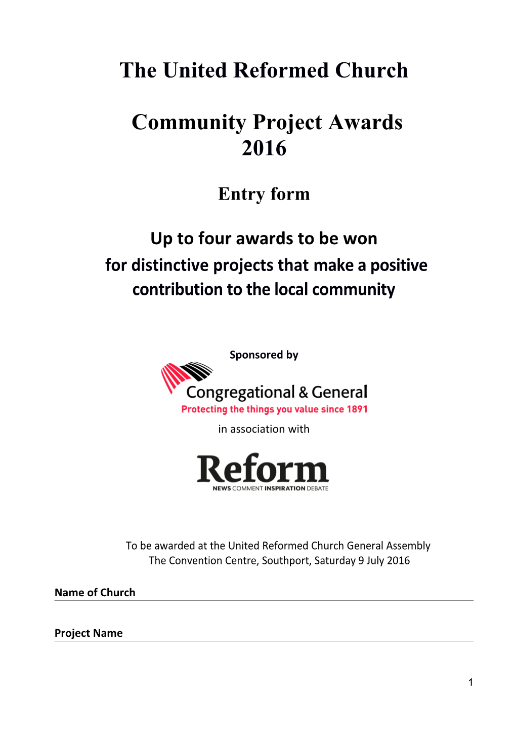 The 1998 Community Project Award