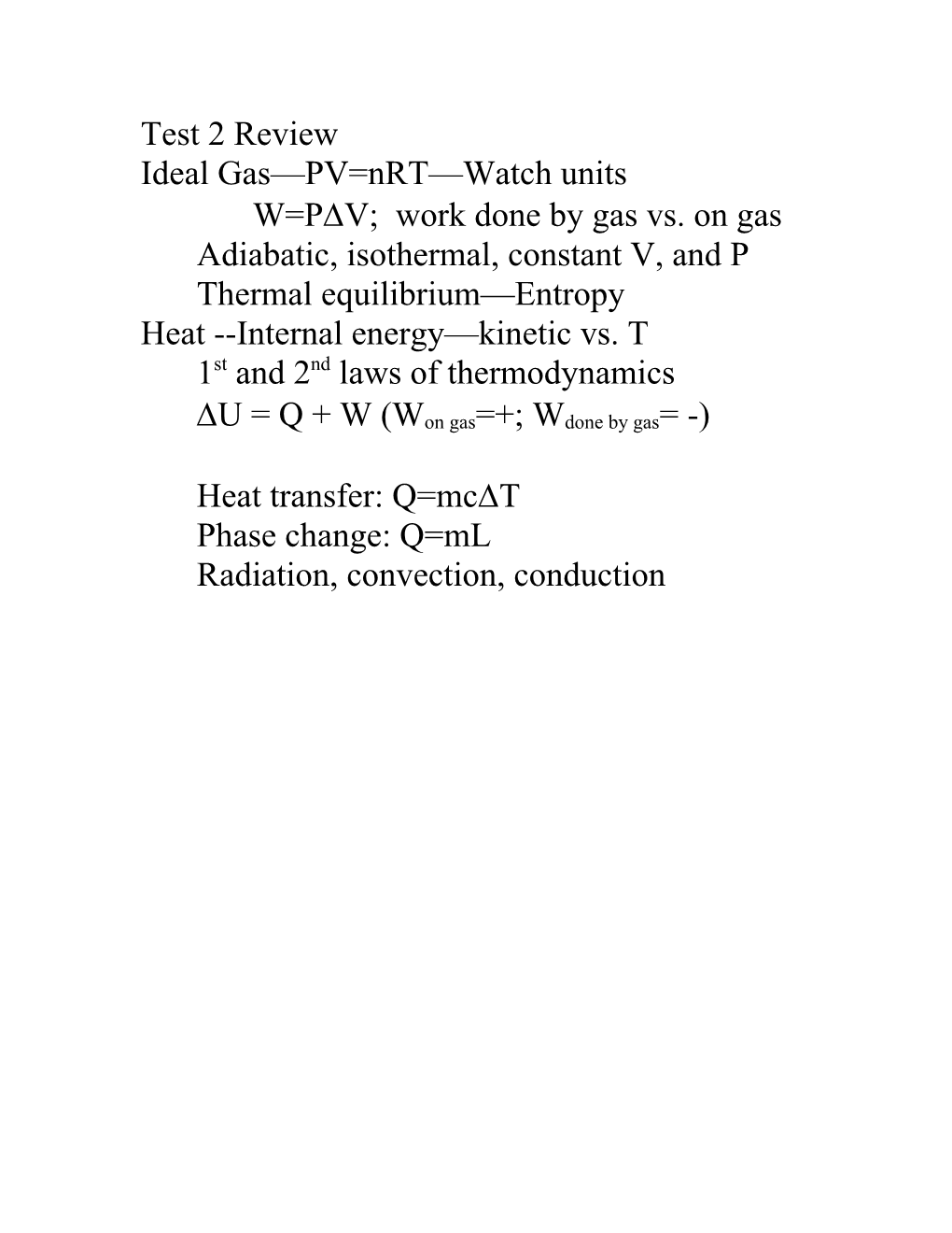 Ideal Gas PV=Nrt Watch Units