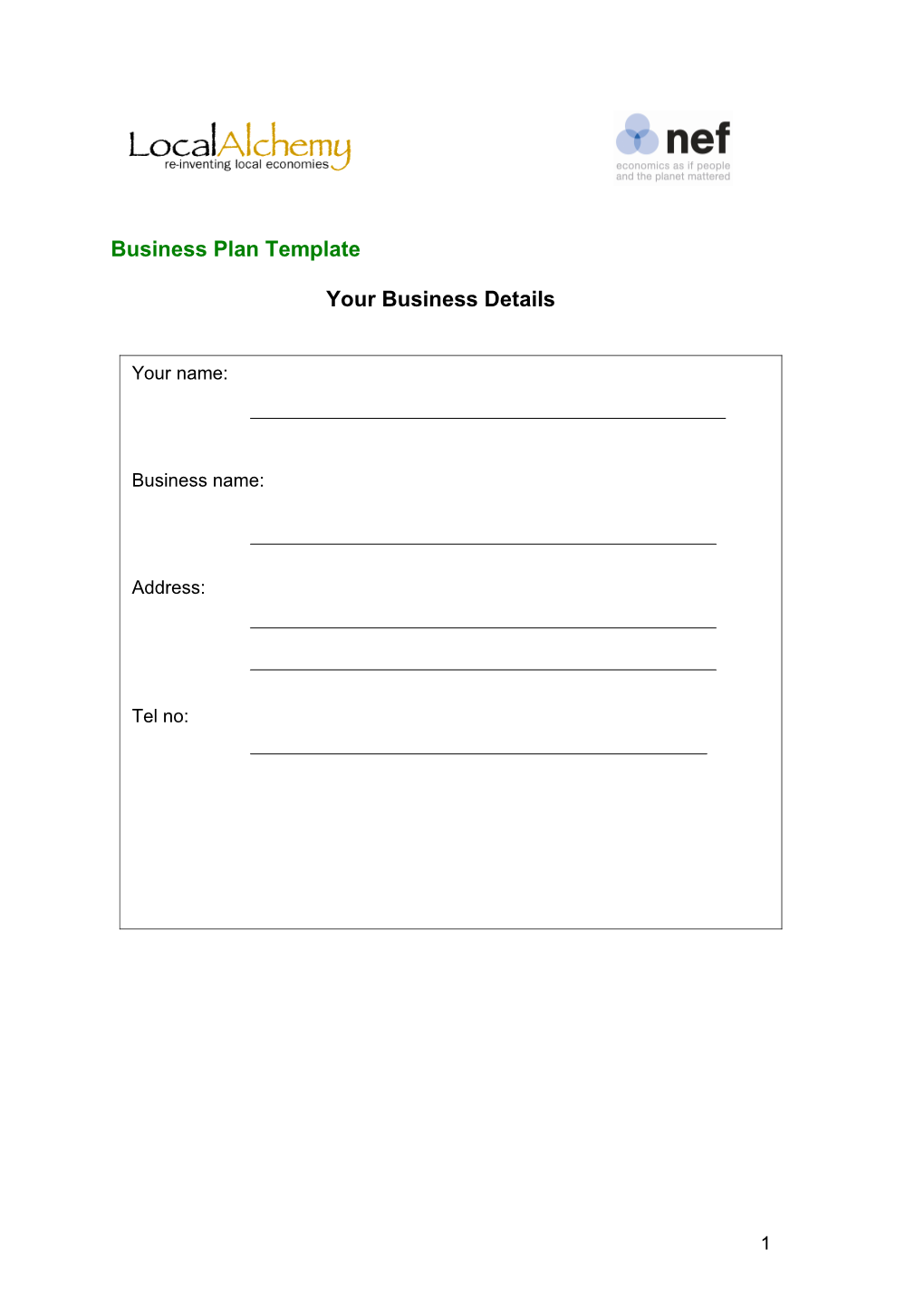 Your Business Details
