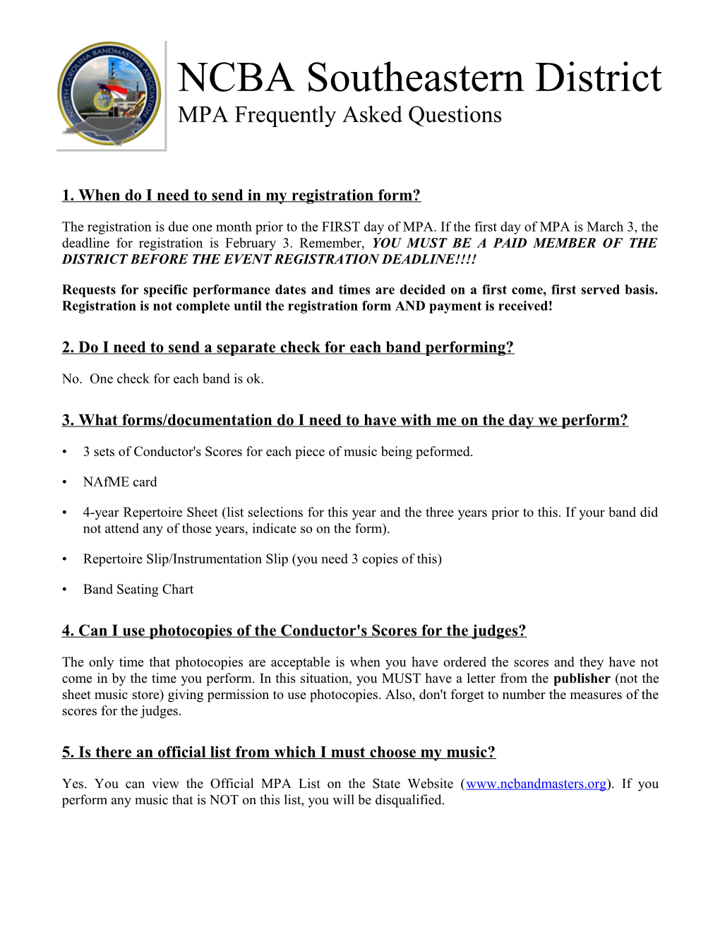 MPA Frequently Asked Questions