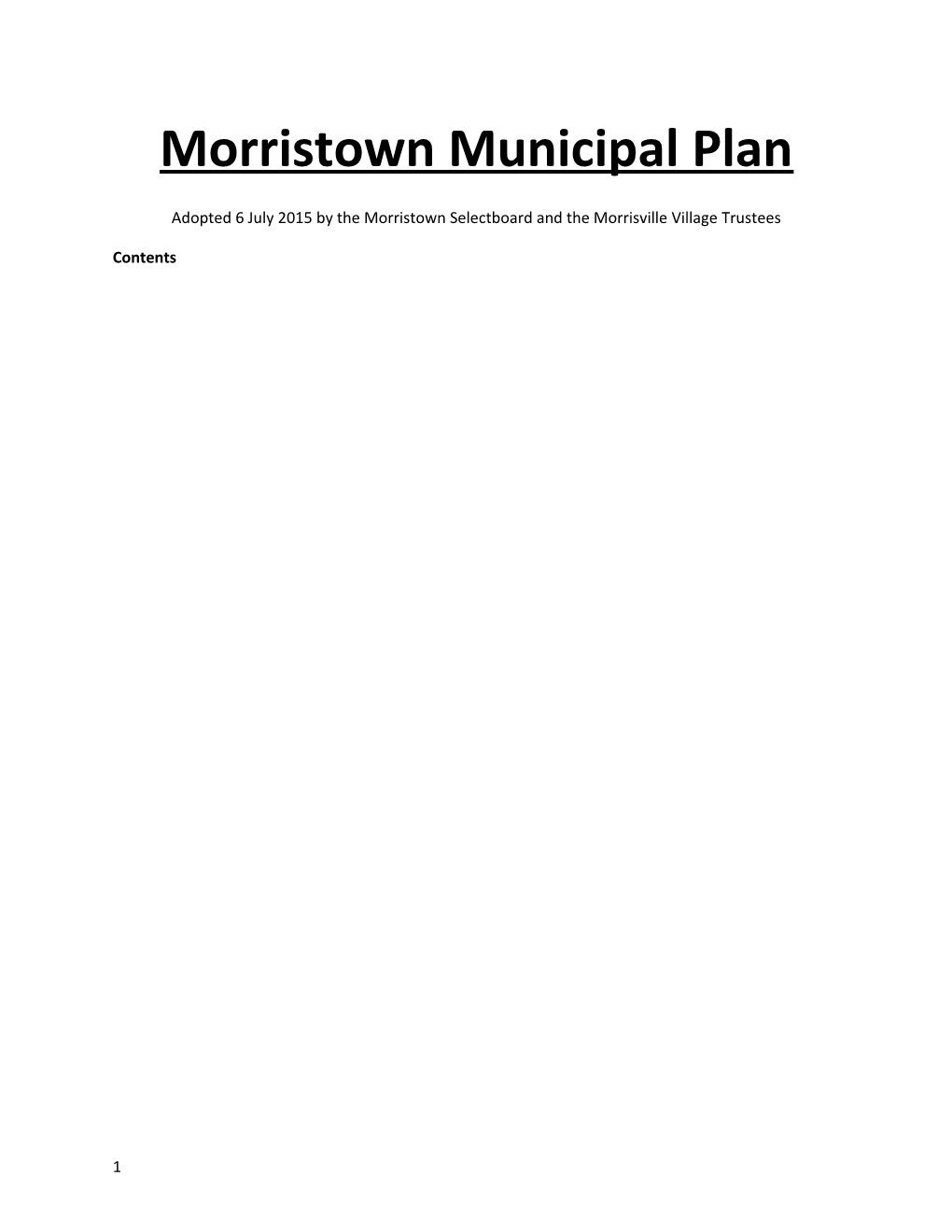 Morristown Municipal Plan