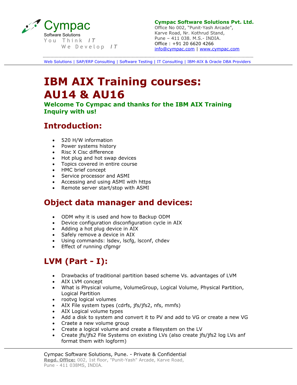 IBM AIX Training Courses