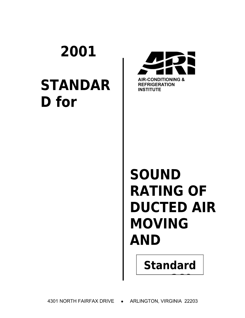 Sound Rating of Ducted Air Moving and Conditioning Equipment