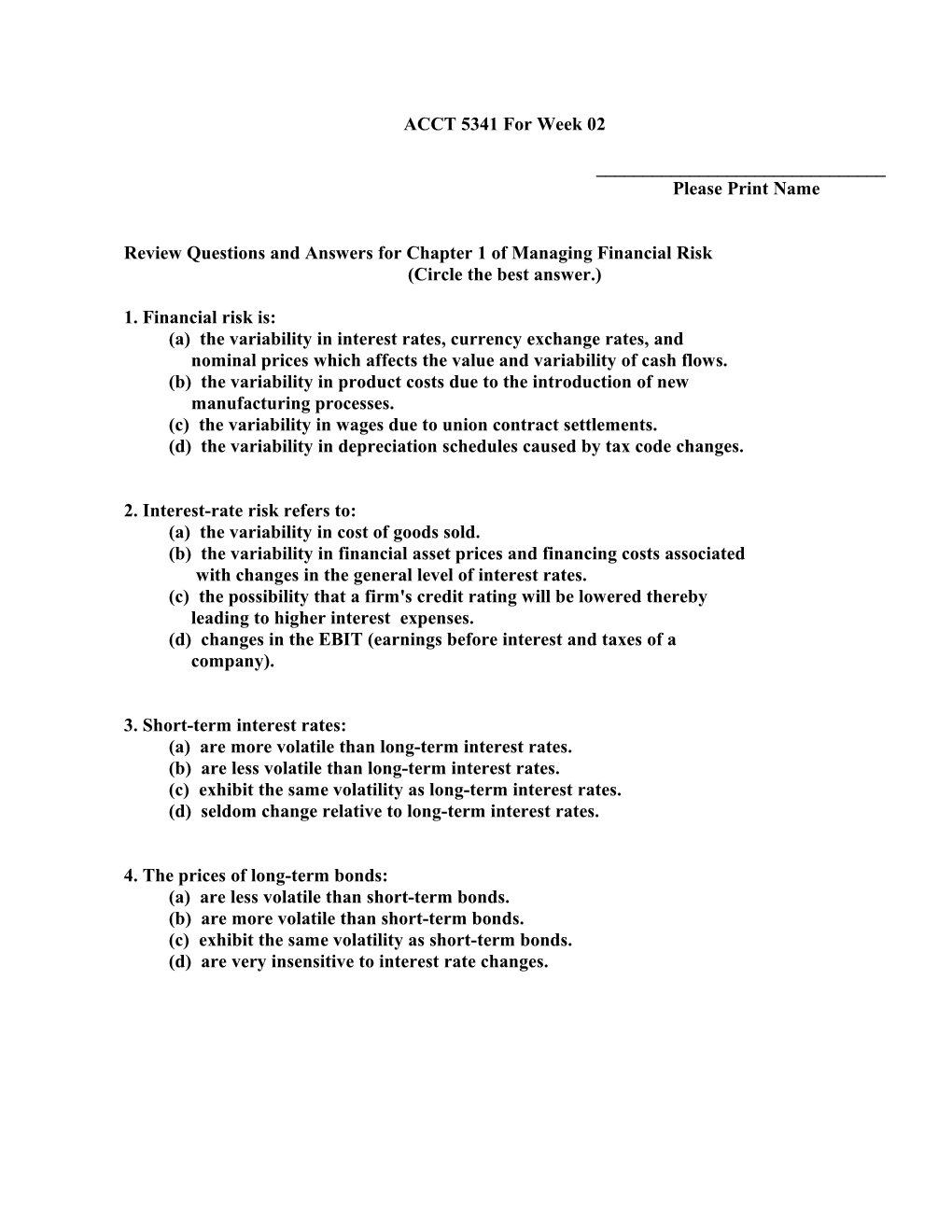 Review Questions and Answers for Chapter 1