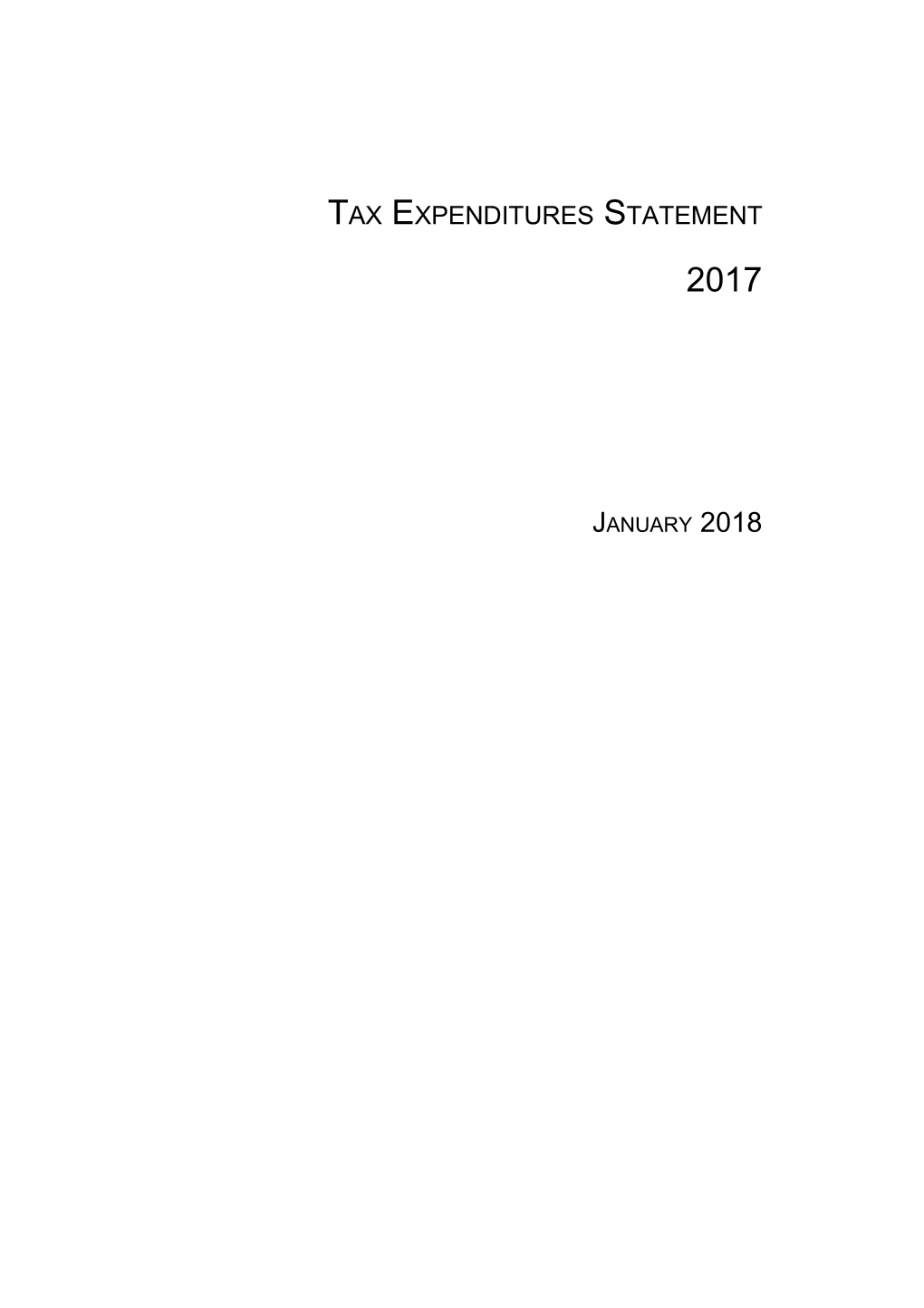 Tax Expenditures Statement 2017