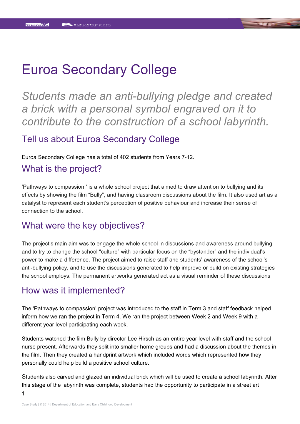 Euroa Secondary College Case Study