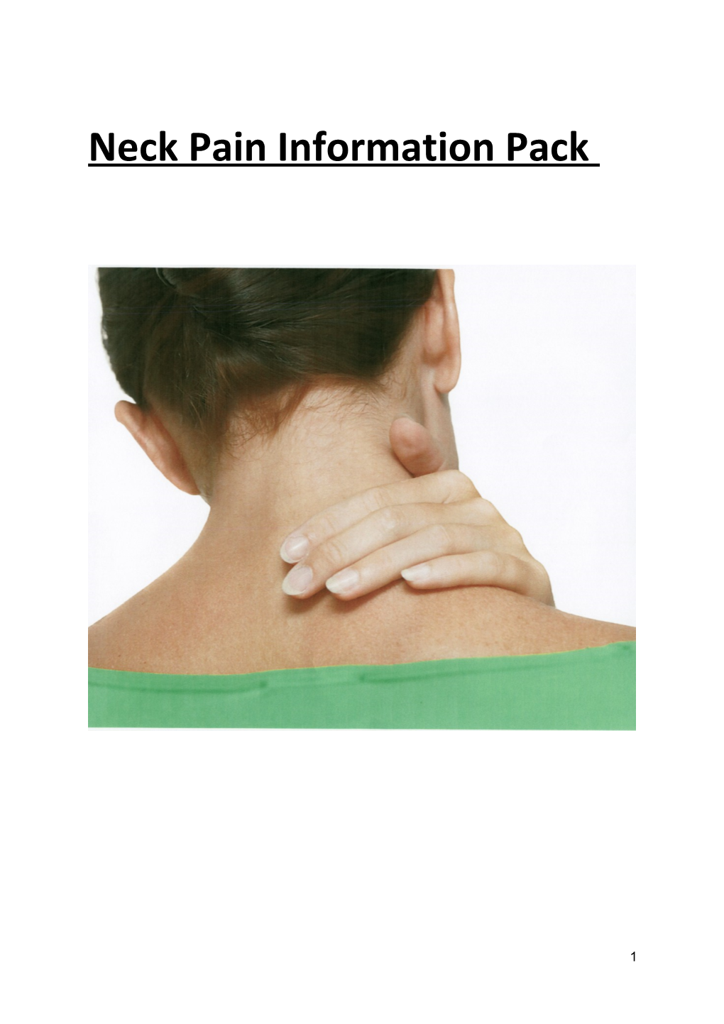 Neck Pain Information Pack