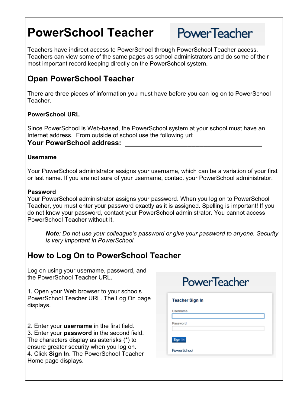 Powerschool Teacher Introduction