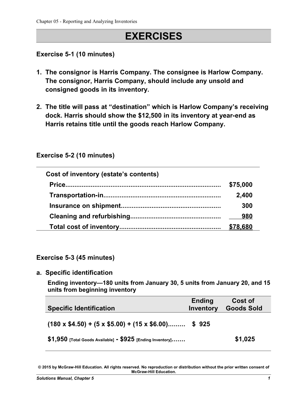 Chapter 05 - Reporting and Analyzing Inventories