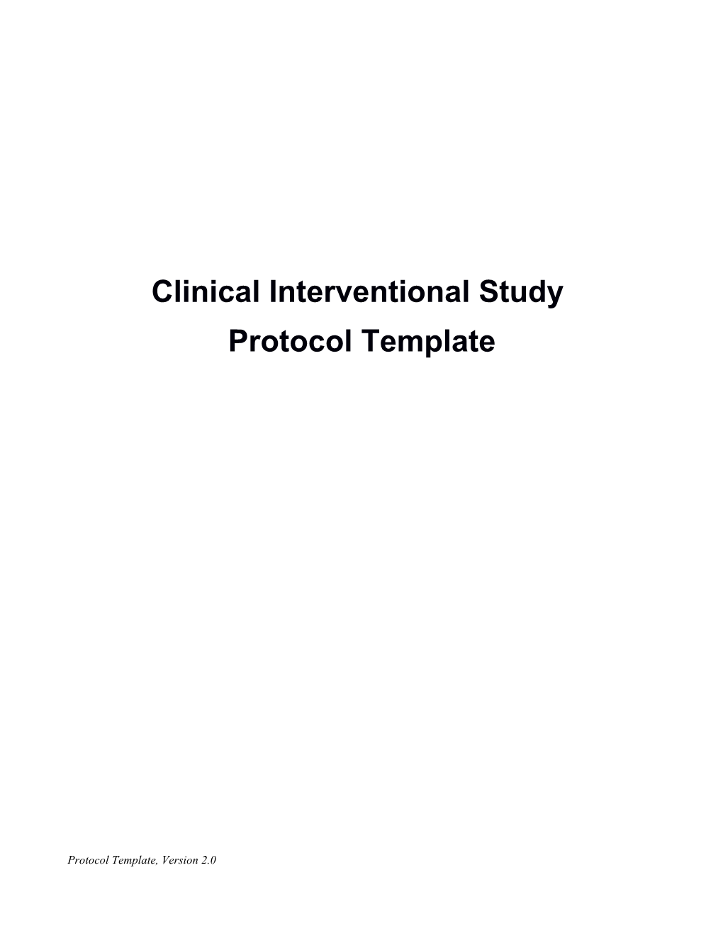 Clinical Interventional Study Protocol Template