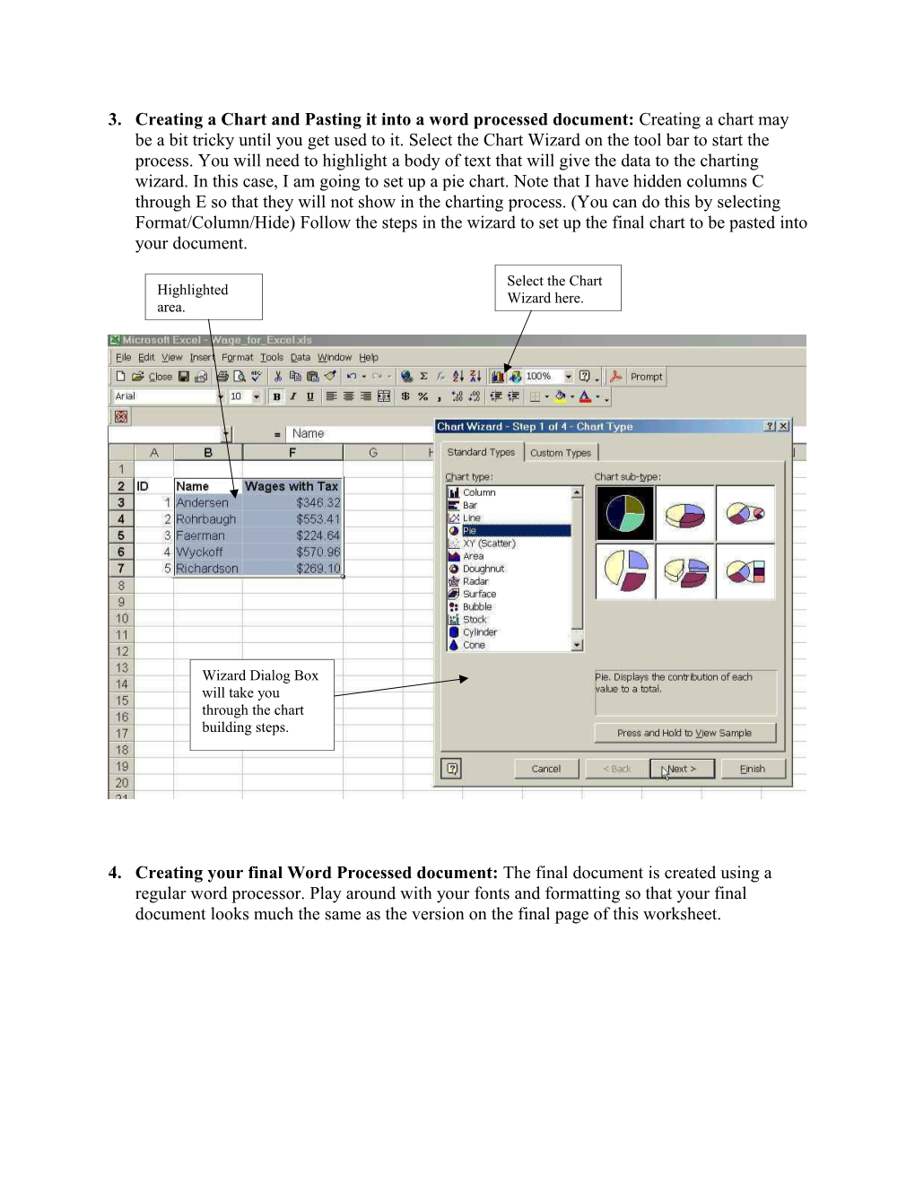 Worksheet: Word Processing and Spreadsheets