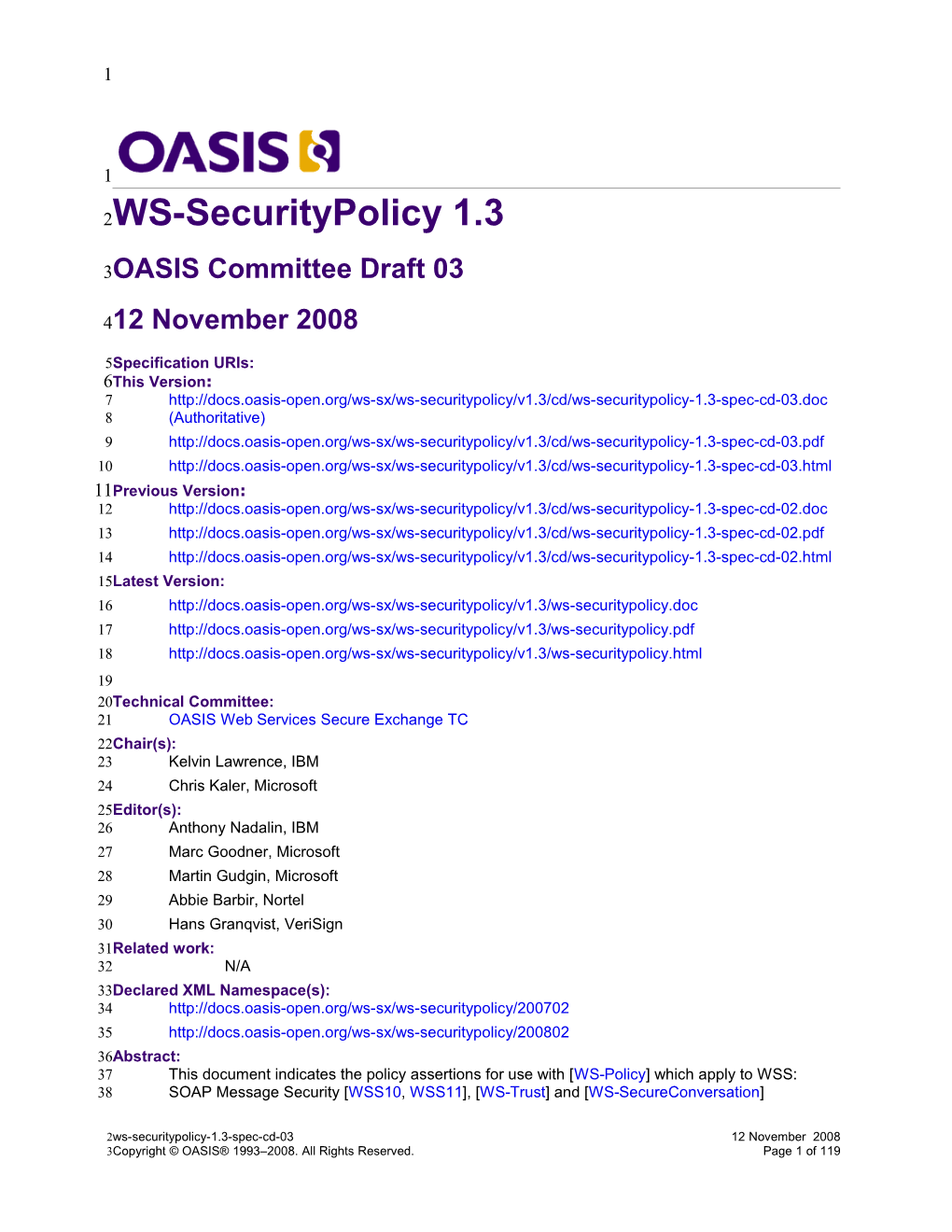 OASIS Committee Draft03