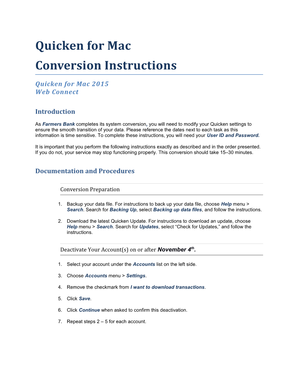 Conversion Instructions