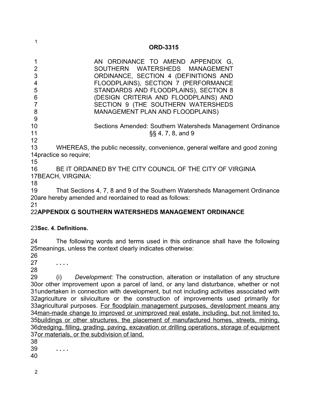 An Ordinance to Amend Section 105 of the City Zoning Ordinance Pertaining to the Replacement
