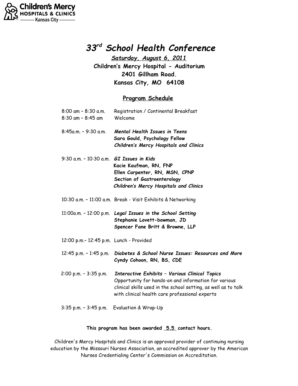 33Rdschool Health Conference