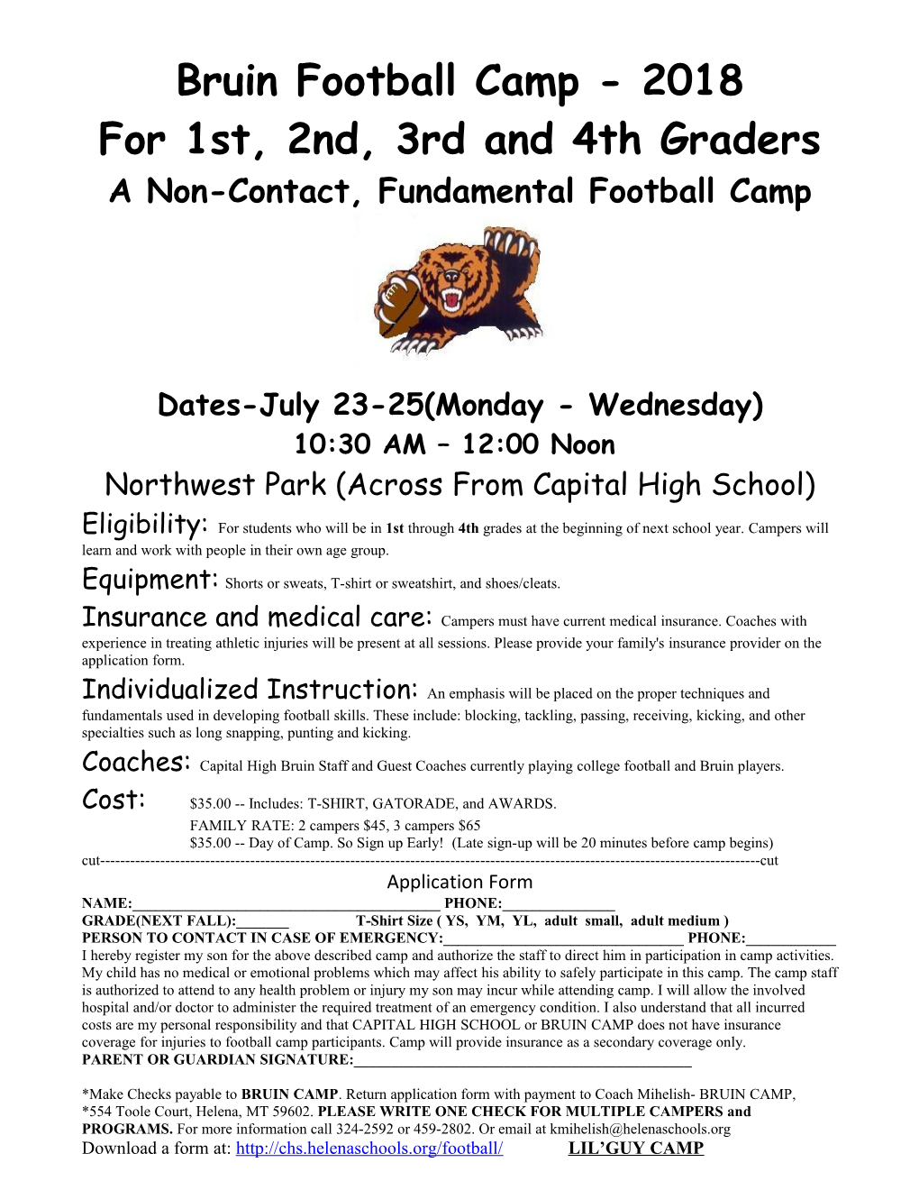 Panther Football Camp