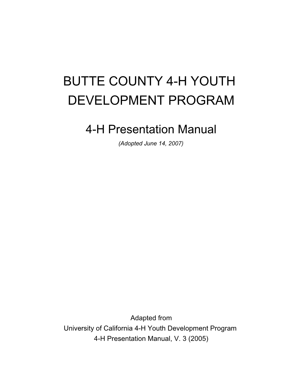 Butte County 4-H Youth