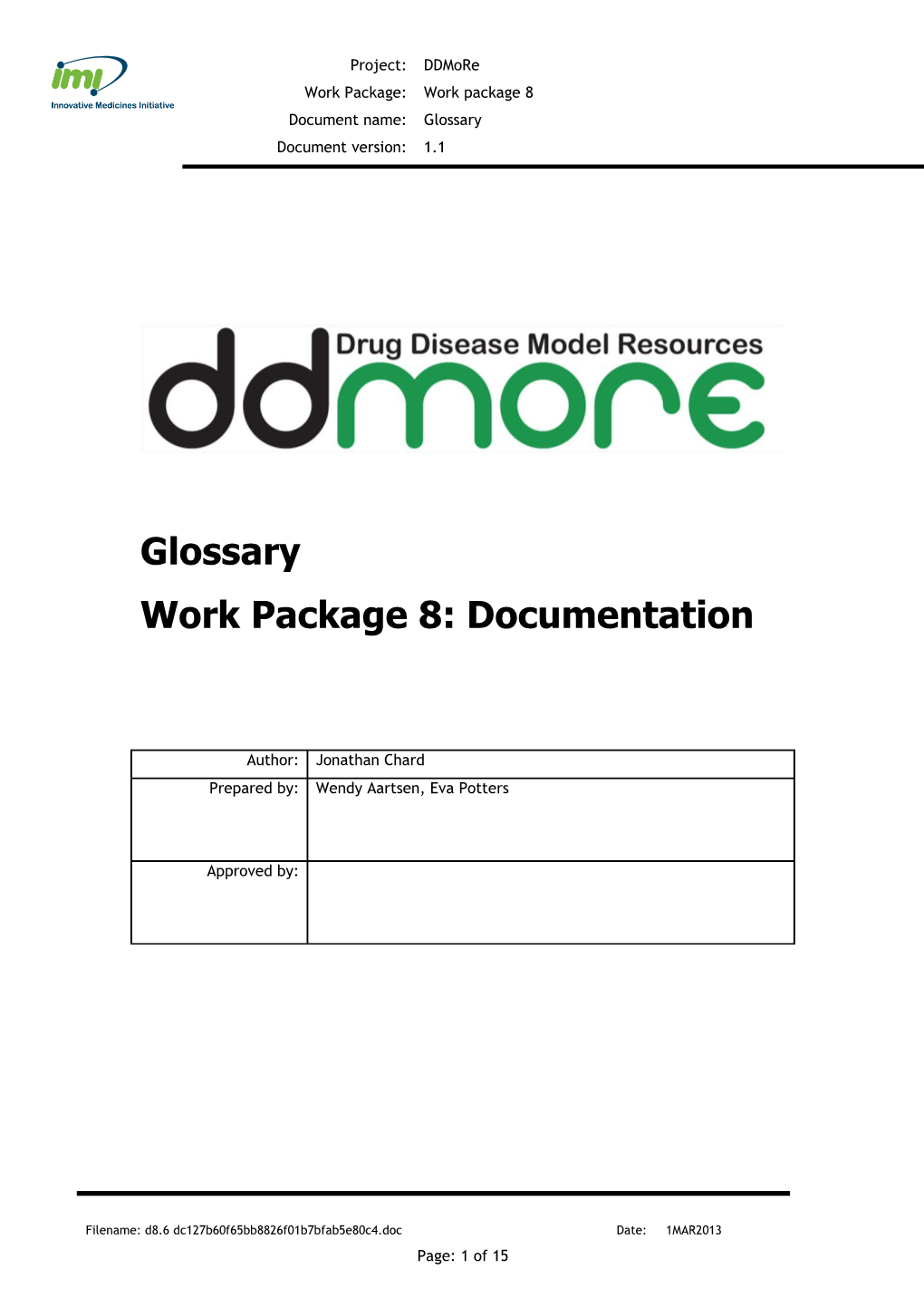 Work Package 8: Documentation