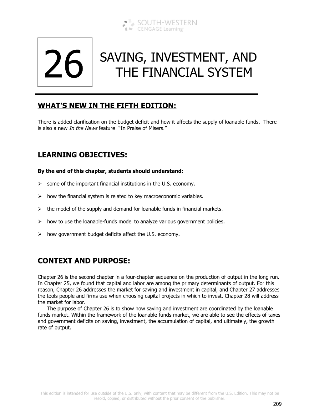 Chapter 26/Saving, Investment, and the Financial System 1