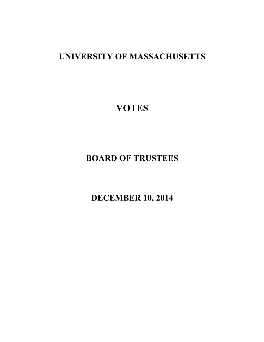 University of Massachusetts Board of Trustees