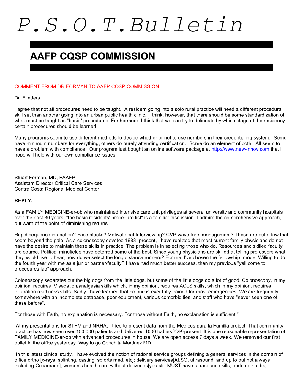 Aafp Cqsp Commission