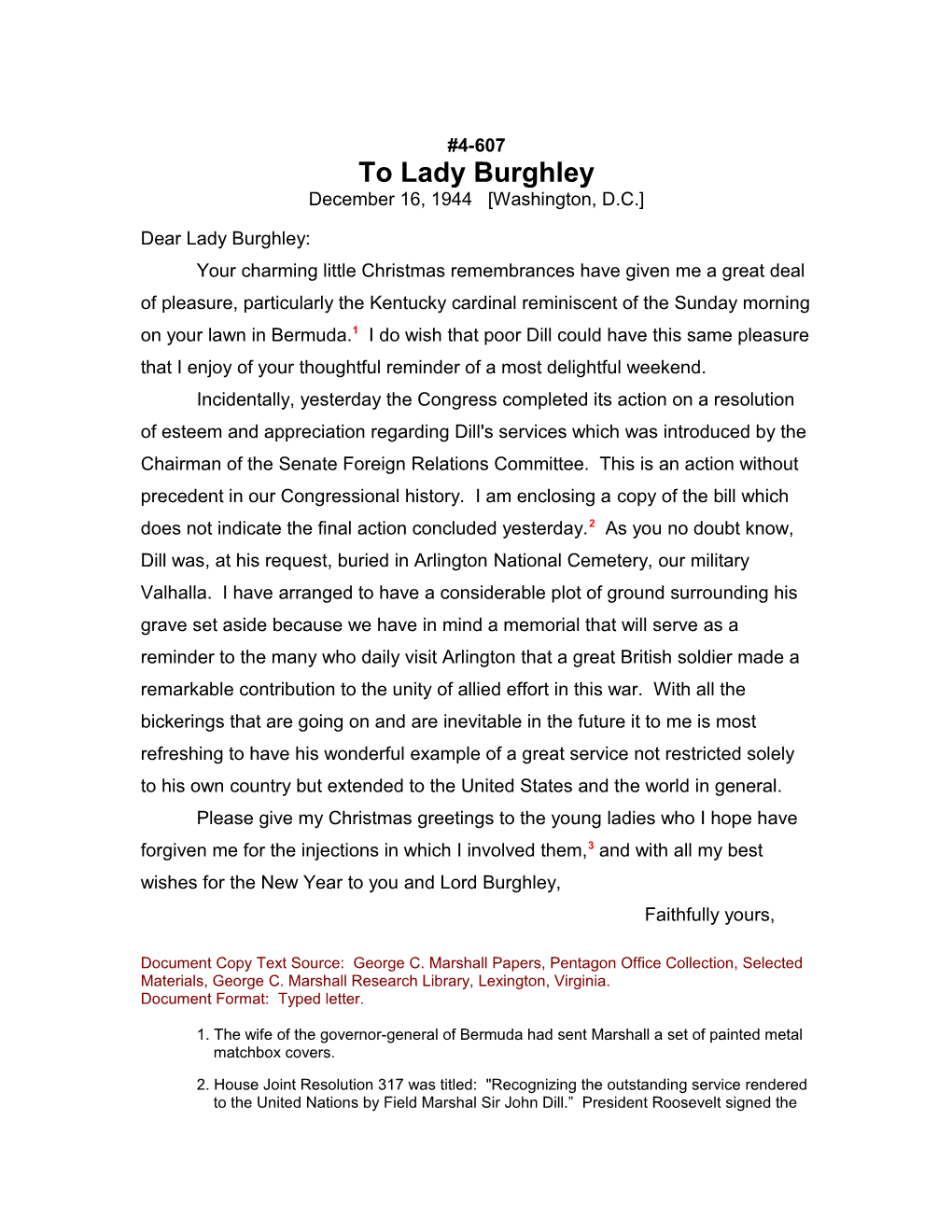 To Lady Burghley