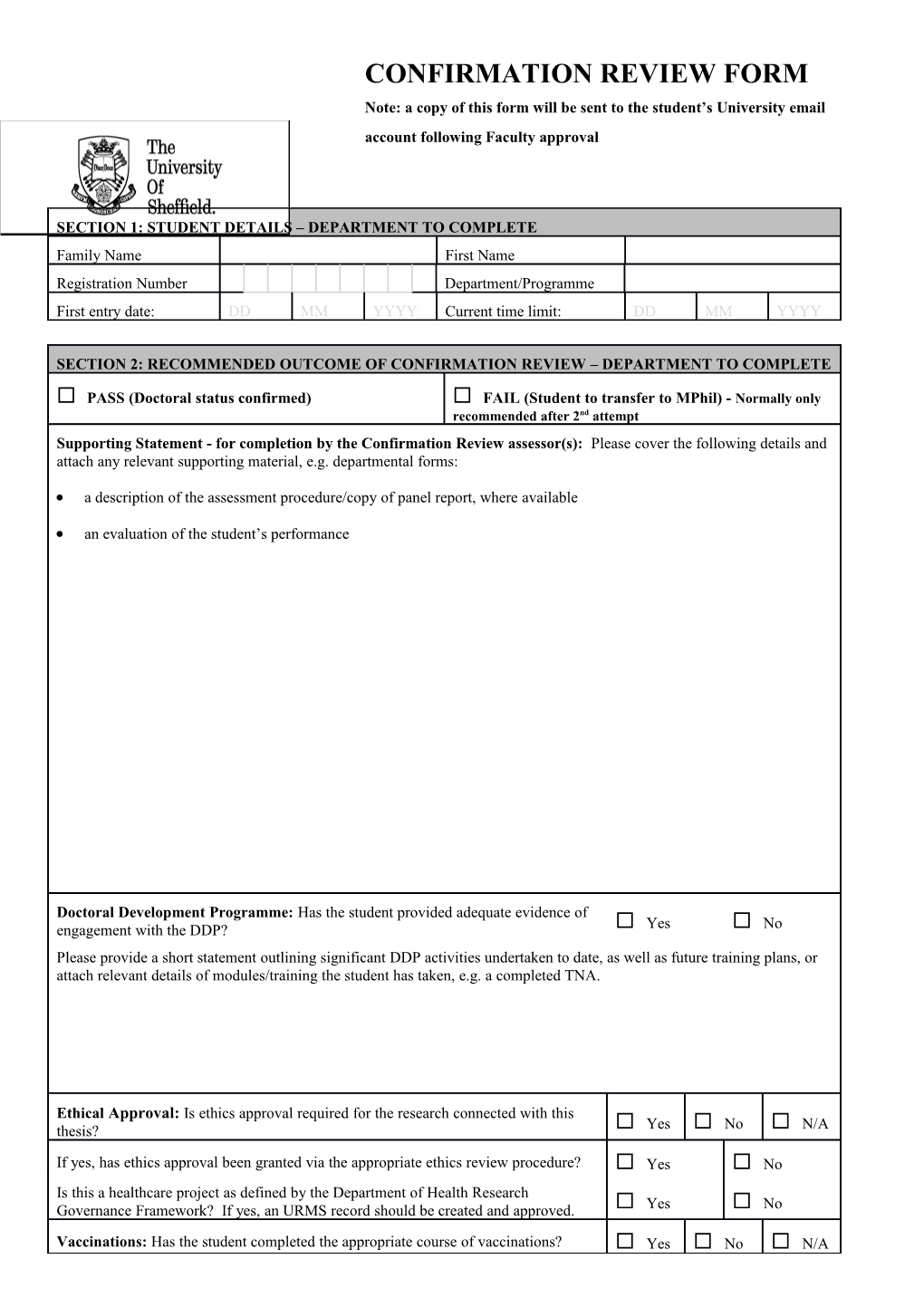 Completed Forms Should Be Sent to Your Departmental PGR Administrator Who Will Forward