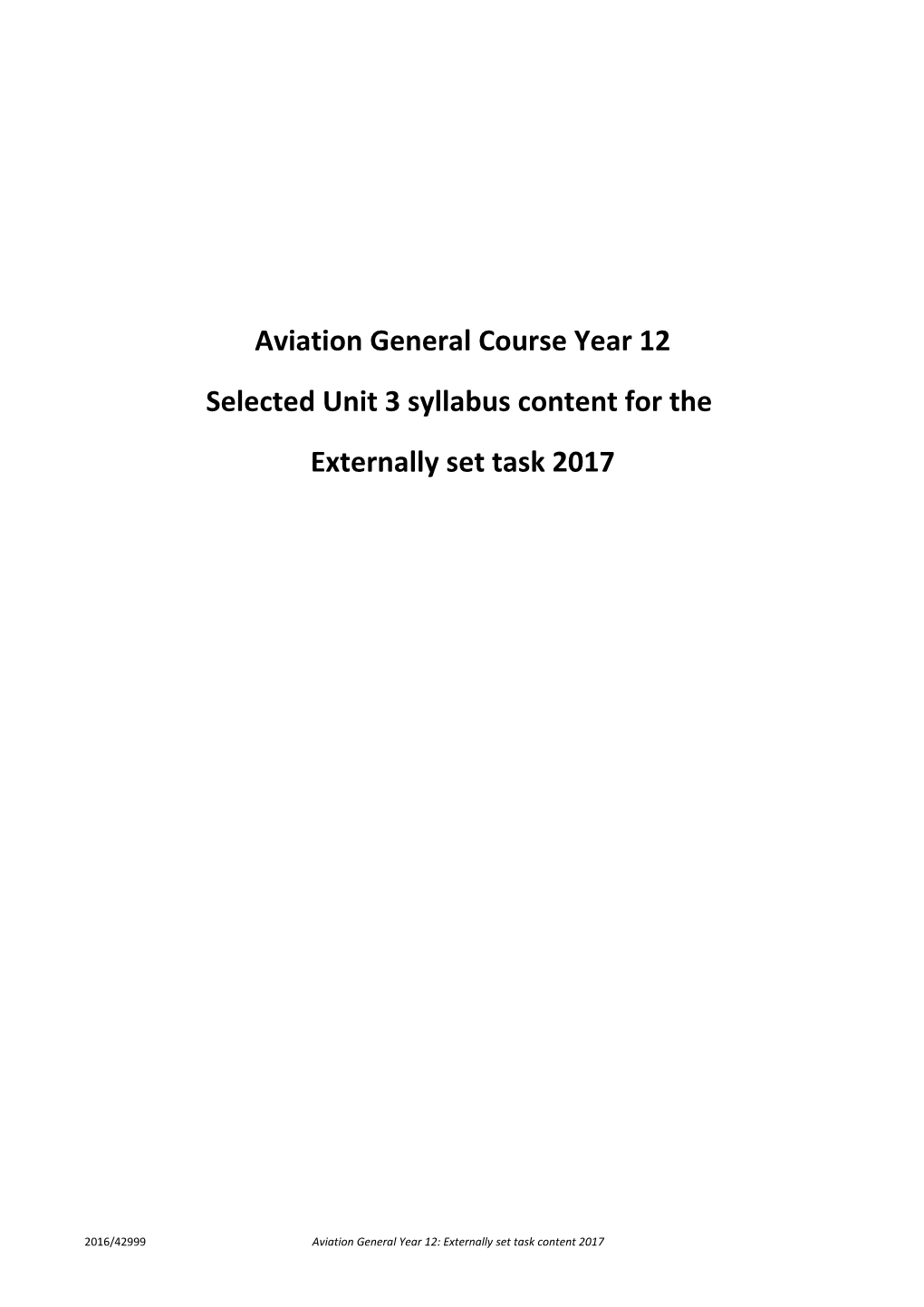 Aviation General Course Year 12