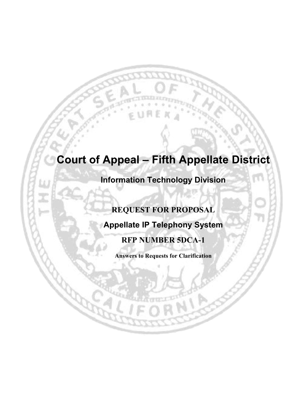 Court of Appeal Fifth Appellate District