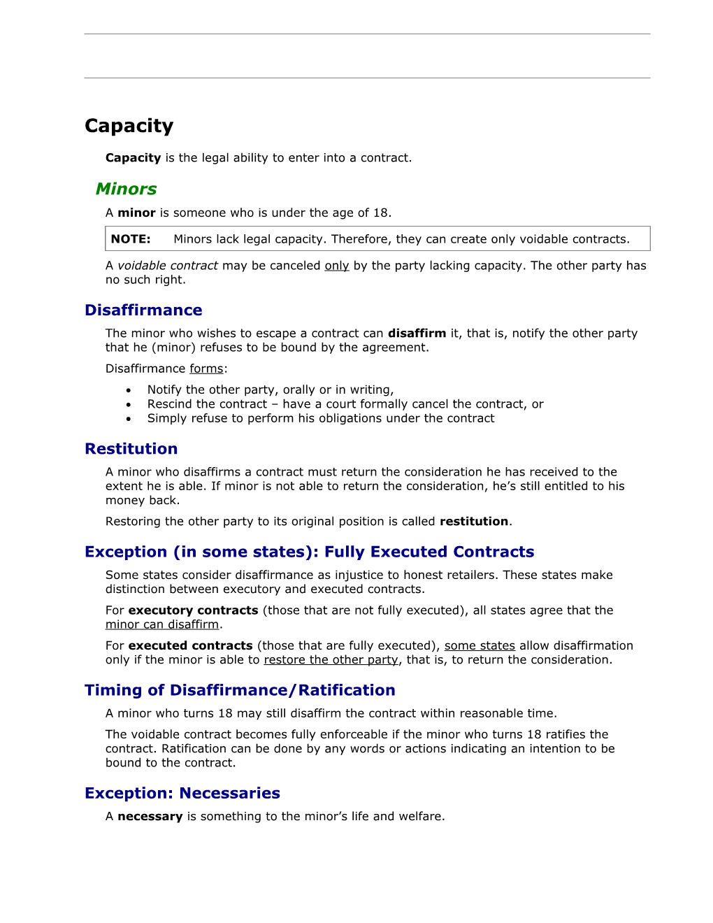 Capacity Is the Legal Ability to Enter Into a Contract