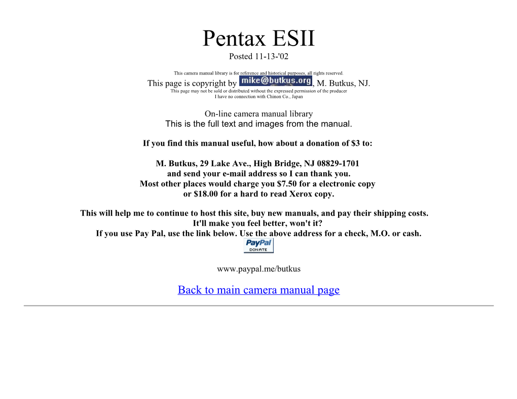 Pentax ESII Posted 11-13-'02