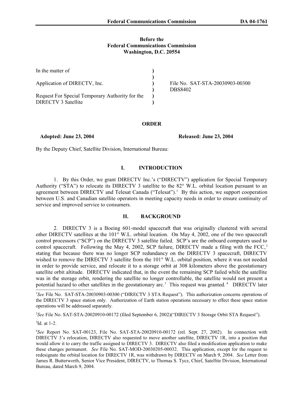 Federal Communications Commission DA 04-1761