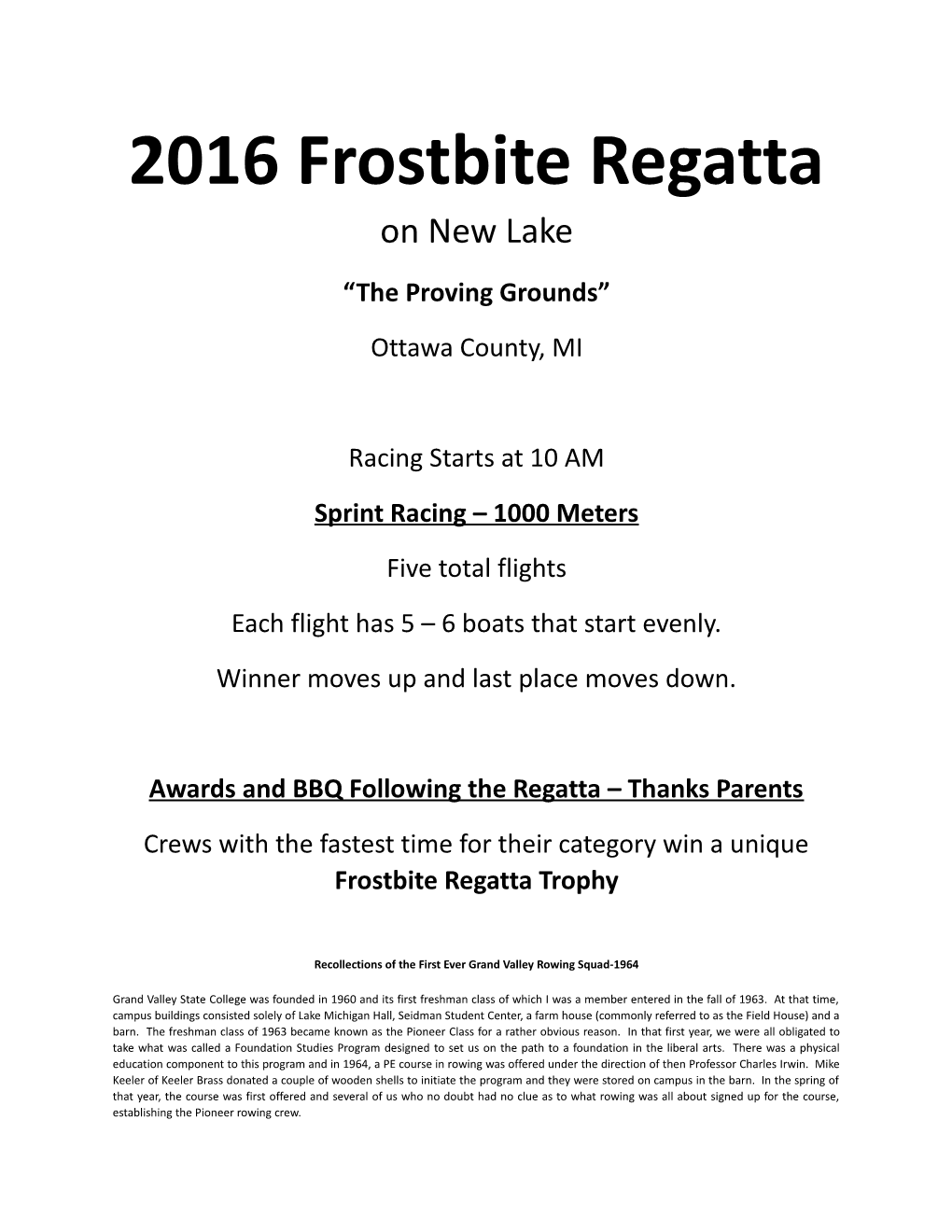 2016 Frostbite Regatta on New Lake