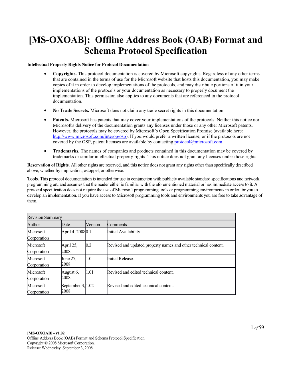 MS-OXOAB : Offline Address Book (OAB) Format and Schema Protocol Specification